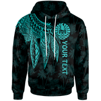 Tahiti Custom Hoodie Polynesian Wings (Turquoise) Unisex Turquoise - Polynesian Pride