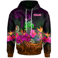 New Caledonia Polynesian Custom Hoodie Summer Hibiscus Unisex Reggae - Polynesian Pride