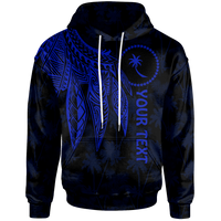 Chuuk Custom Hoodie Polynesian Wings (Blue) Unisex Blue - Polynesian Pride