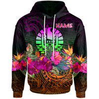 Tahiti Polynesian Custom Hoodie Summer Hibiscus Unisex Reggae - Polynesian Pride