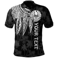 Tahiti Custom Polo Polynesian Wings (White) Unisex White - Polynesian Pride