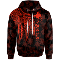 Papua New Guinea Custom Hoodie Polynesian Wings (Red) Unisex Red - Polynesian Pride
