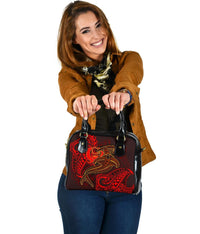 Pohnpei Shoulder Handbag - Red Shark Polynesian Tattoo - Polynesian Pride