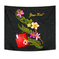 Wallis and Futuna Polynesian Custom Personalised Tapestry - Plumeria Tribal - Polynesian Pride