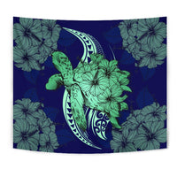 Hawaii Polynesian Turtle Hibiscus Tapestry - Green - Polynesian Pride