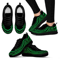 American Samoa Wave Sneakers Green Color Women's Sneakers - Black - American Samoa Black - Polynesian Pride