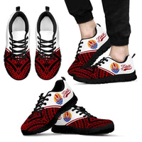 Tahiti Rising Sneakers - Tahiti Flag Polyneisan Tattoo - A16 Unisex Black - Polynesian Pride