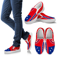 Samoa Flag Slip Ons - Polynesian Style Men White - Polynesian Pride