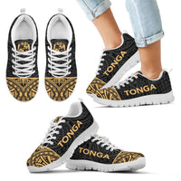 Tonga Sneakers - Tonga Coat Of Arms Polynesian Tattoo Gold Style - Polynesian Pride