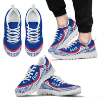Guam Wave Sneakers - Polynesian Pattern White Blue Color Men's Sneakers - White - Guam White - Polynesian Pride