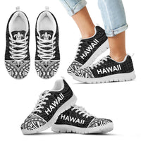 Hawaii Sneakers - Hawaii Turtle Polynesian Tattoo Black White - Polynesian Pride