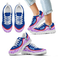 Guam Wave Sneakers - Polynesian Pattern White Purple Color Kid's Sneakers - White - Guam White - Polynesian Pride