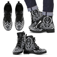 Guam Leather Boots - Tribal White - Polynesian Pride