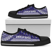 American Samoa Low Top Shoes - Polynesian Flag Chief Version - Polynesian Pride