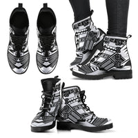 Niue Leather Boots - Polynesian Tattoo Black - Polynesian Pride