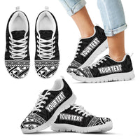 Polynesian Custom Personalised Sneakers - Polynesian Tattoo Black Style - Polynesian Pride