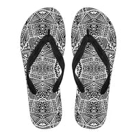 Polynesian Flip Flops White And Black Women's Flip Flops Black - Polynesian Pride