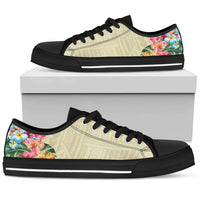 Hawaii Polynesian Flowers Swimming Turtles Low Top Shoe - Polynesian Pride
