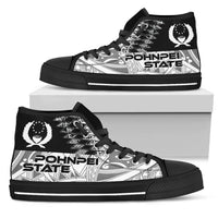 Pohnpei State High Top Shoes - White Color Symmetry Style Unisex White - Polynesian Pride