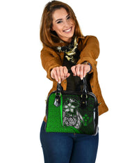 Kosrae Micronesia Shoulder Handbag Green - Turtle With Hook One Size Green - Polynesian Pride