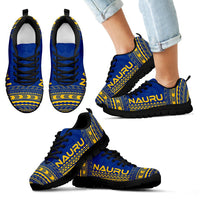 Nauru Sneakers - Nauru Polynesian Chief Tattoo Blue Yellow Version - Polynesian Pride