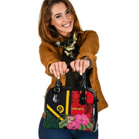 Vanuatu Shoulder Handbag - Vanuatu Flag with Hibiscus One Size Red - Polynesian Pride