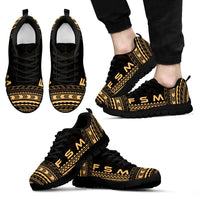 Federated States Of Micronesia Sneakers - FSM Polynesian Chief Tattoo Gold Version - Polynesian Pride