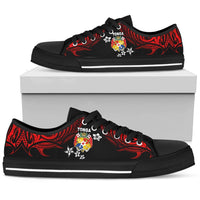 Mate Ma'a Tonga Rugby Low Top Shoe Polynesian Unique Vibes - Red White - Polynesian Pride