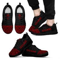 Guam Sneakers - Guam Coat Of Arms Micronesian Red Style Unisex Black - Polynesian Pride