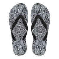 Polynesian Flip Flops Black And White - Polynesian Pride
