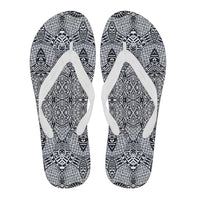 Polynesian Flip Flops Black And White Men's Flip Flops White - Polynesian Pride