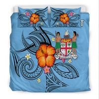 (Custom Personalised) Fiji Bedding Set - Hibiscus With Tribal - LT12 - Polynesian Pride