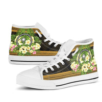 Chuuk State High Top Shoes - Polynesian Gold Patterns Collection - Polynesian Pride