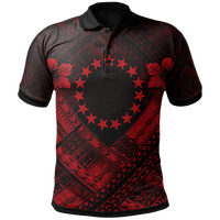 Cook Islands Polynesian Polo Shirt Kuki Airani Red Seal Camisole Hibiscus Style Unisex Red - Polynesian Pride