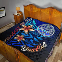 Marshall Islands Custom Personalised Premium Quilt - Vintage Tribal Mountain Crest - Polynesian Pride