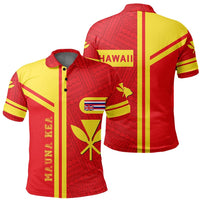 Kanaka Polynesian Mauna Kea Polo Shirt Morale Style Unisex Red - Polynesian Pride