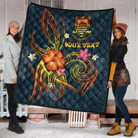 Tuvalu Polynesian Personalised Premium Quilt - Legend of Tuvalu (Blue) - Polynesian Pride