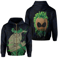 Polynesian Hula Man Helmet Hawaii Zip Hoodie Blue Unisex Blue - Polynesian Pride