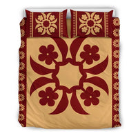 Hawaiian Quilt Pattern Flower Polynesian Bedding Set Black - Polynesian Pride