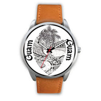 Guam Polynesian Seal Watch Brown Leather - Polynesian Pride