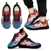 Hibiscus Polynesian Light Style Sneakers Men's Sneakers Black - Polynesian Pride