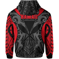 Hawaii Polynesian Tribal Kanaka Maoli Zipper Hoodie Red Mark Style - Polynesian Pride