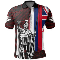 Polynesian Pride Shirt Hawaii King Flag Polynesian Polo Shirt Red - Polynesian Pride