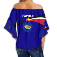 Polynesian Pride Clothing - West New Britain PNG Flag Style Women's Off Shoulder Wrap Waist Top - Polynesian Pride