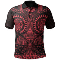 Polynesian Pride Apparel Polynesian Tattoo Polo Shirt Red Unisex Red - Polynesian Pride