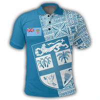 Polynesian Pride Apparel Fiji Polo Shirt Viti Spirit Polo Shirt Unisex Blue - Polynesian Pride