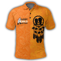 Polynesian Pride Apparel Orange Shirt Day Polo Shirt Every Child Matters Feathers Polo Shirt Unisex Orange - Polynesian Pride