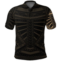 Polynesian Pride Apparel New Zealand Polo Shirt, Maori Samoan Polynesian Tattoo Golf Gold Unisex Gold - Polynesian Pride