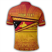 Polynesian Pride Apparel Polo Shirt Personalize Papua New Guinea Polo Shirt Flag Tapa Pattern Stronic Style - Polynesian Pride