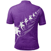 Polynesian Pride Apparel Rugby Haka Fern Polo Shirt Violet - Polynesian Pride